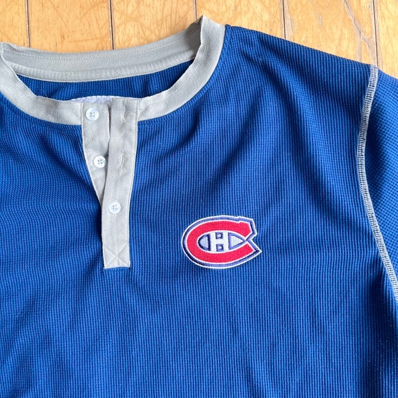 NHL Montreal Canadiens Blue Henley Shirt Size XL - Picture 2 of 7